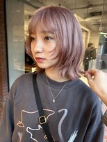 ノラ ヘアーサロン(NORA HAIR SALON) 【大久保】顔まわりレイヤーカットホワイトピンクカラー