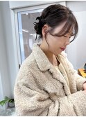 三つ編みお団子ヘアセットレイヤーカット髪質改善水素２０代