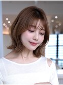 韓国レイヤー顔周りカット透明感カラー髪質改善艶髪シースルー