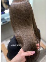 ロウ 札幌(ROW) 美髪/髪質改善トリートメント/オリーブベージュ/ストレート