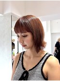 【イエベ春】切りっぱなしボブ×オレンジカラー