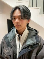 サボ(sabo)&nbsp;韓国マッシュ/センターパート/フェザーパーマ/ブルーブラック