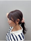 結んでも可愛い♪艶々カラー＋前髪＆流れるお顔周りカット