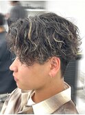 ツイストスパイラルパーマ/メッシュキャップハイライト