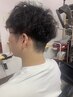 メンズカット+パーマ+ヘアセット