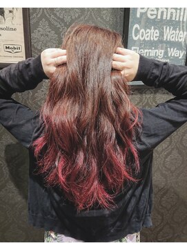 アース 富谷店(HAIR & MAKE EARTH) グラデーションカラー×ラズベリーピンク