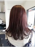 ツヤツヤピンク系ゆるカール
