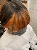 前髪オレンジインナーカラー♪