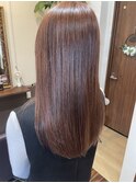大人可愛い×ピンクブラウンカラー　艶髪ロング　髪質改善