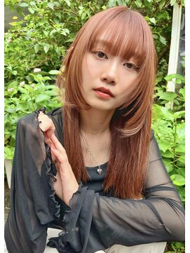 ノース イースト 高円寺店(north east) レッドカラー/顔まわりレイヤー/高円寺