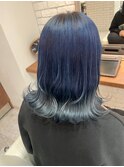 髪質改善カラー◎ブルー×グレーグラデーションカラー