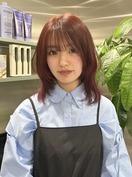 ゼスト 八王子店(ZEST) ボルドーカラー/顔まわりレイヤー【佐々木麻衣】