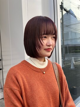 カフ(CAF) CAF FUKO ウルフボブ/小顔カット/ピンクブラウン/大阪/心斎橋