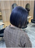 ネイビーグレーのボブ　　大関陽介