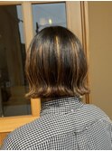 ボブヘアを生かすデザインに!ハイライトカラー♪
