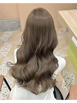 ノー バイ イオエ 西梅田(no. by ioe) ブリーチなしカラー/髪質改善/ミルクティーベージュ/小顔ヘア