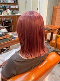 切りっぱなしボブピンク