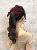 ポニーテールのヘアアレンジ