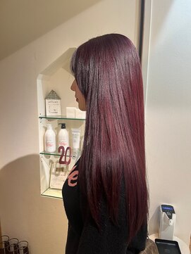 キングスベリー(Hair Relaxation King's Berry) デザインカラーボルドーカラー×ロングヘア9.30