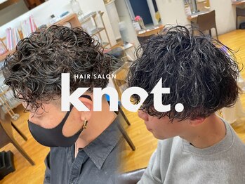 ノット(knot.)の写真/仕事帰りも通えるサロン。22時まで営業でビジネスマンにも最適！第一印象が変わるメンズカット！