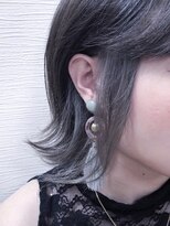 プログレス つくば店(PROGRESS by ヂェムクローバーヘアー)&nbsp;存在感のある耳掛けインナーカラー☆スモーキーグレージュ