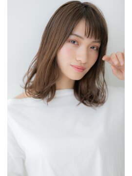 モッズヘア 越谷(mod's hair) バレイヤージュ暖色系カラーくせ毛風セミディY越谷10代20代30代