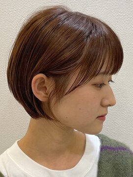 ロンドブルーム 天神大名店(Lond Bloom) ピンクベージュ丸みショートボブマッシュショートくびれショート