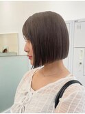 ボブミルクティーベージュブリーチダブルカラー堀江