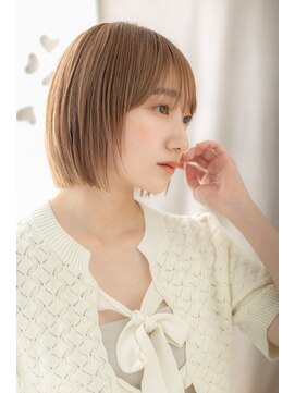 カバーヘアアンドスパ ブリス 浦和(COVER HAIR&SPA bliss) くすみベージュハイライト切りっぱなしミニボブZ浦和20代30代