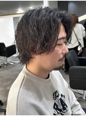 メンズセンターパートパーマミディアムパーマツイスパパーマ