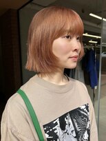 ノラ ヘアーサロン(NORA HAIR SALON) ピンクとオレンジが混ざったベージュケアブリーチカラー