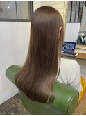 絹髪/髪質改善/艶髪ストレート/美髪/まろやかアッシュブラウン