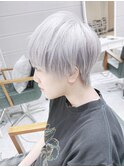 ラフショート/シースルーウルフ/ホワイトシルバー