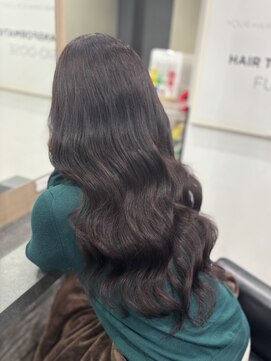 ディープパープルレッドブリーチカラーシールエクステ