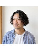 大人メンズミディアムボブパーマ　20代 30代 40代 50代 60代