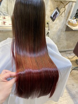 ヘアーエポック(hair epoque) 20代30代大人可愛い小顔ロング/艶さらクランベリーピンク