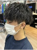 ツイストスパイラルパーマ波巻きスパイラルパーマツーブロック