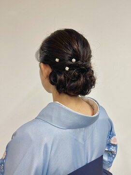 ベルクープス 天王寺店(Belle Coupes) 【BelleCoupes】着物ヘア 和装 袴着付け 卒業式シンプルまとめ髪