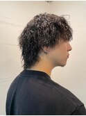 カルマパーマ/ベリーショート/ダークアッシュ/ニュアンスパーマ