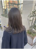 透明感グレージュ　ブリーチ無しカラー
