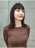 大人ボブ 浅間町 レイヤーカット ミディアムボブ レッド系カラー