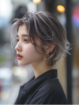 シキサロン 仙台(siki.salon) 仙台/髪質改善/チェリーレッドフェイスフレーミング!ミニウルフc