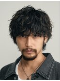 銀座シャドウパーマセンターパートマッシュスパイラルパーマ眉毛