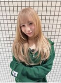 ミルクティーブラウン/大人ガーリー/ミディアムレイヤーカット