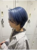 ブルーシルバー×ブラックのエンドカラー