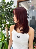 エアージーモ 小倉店(Fate design Air G mo) レッドカラーレイヤーカット