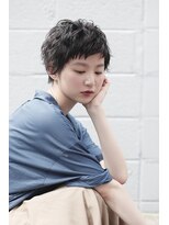 イグレックビス(igrek bis) IGREKBISジグザグバング×ブルージュ×3Dカラー×ミニマムボブ