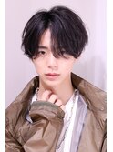 メンズ マンサムショート 前下がりセンターパート ナチュラル