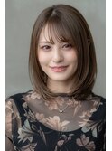 大人可愛い/顔まわりカット/マロンベージュ/