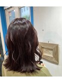大人可愛いゆるふわ外ハネネオウルフショコラブラウン20代30代